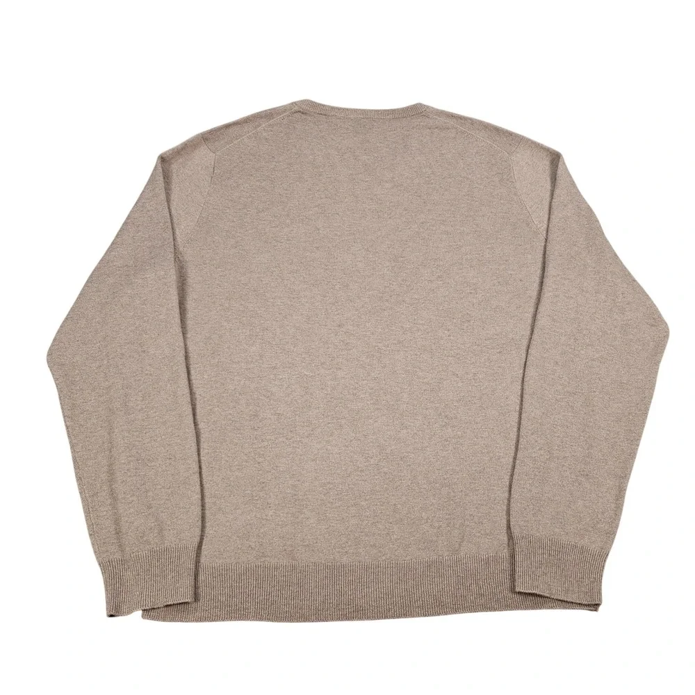 J Crew Mercantile Mens Merino Wool Blend Sweater Tan V Neck Pullover XL